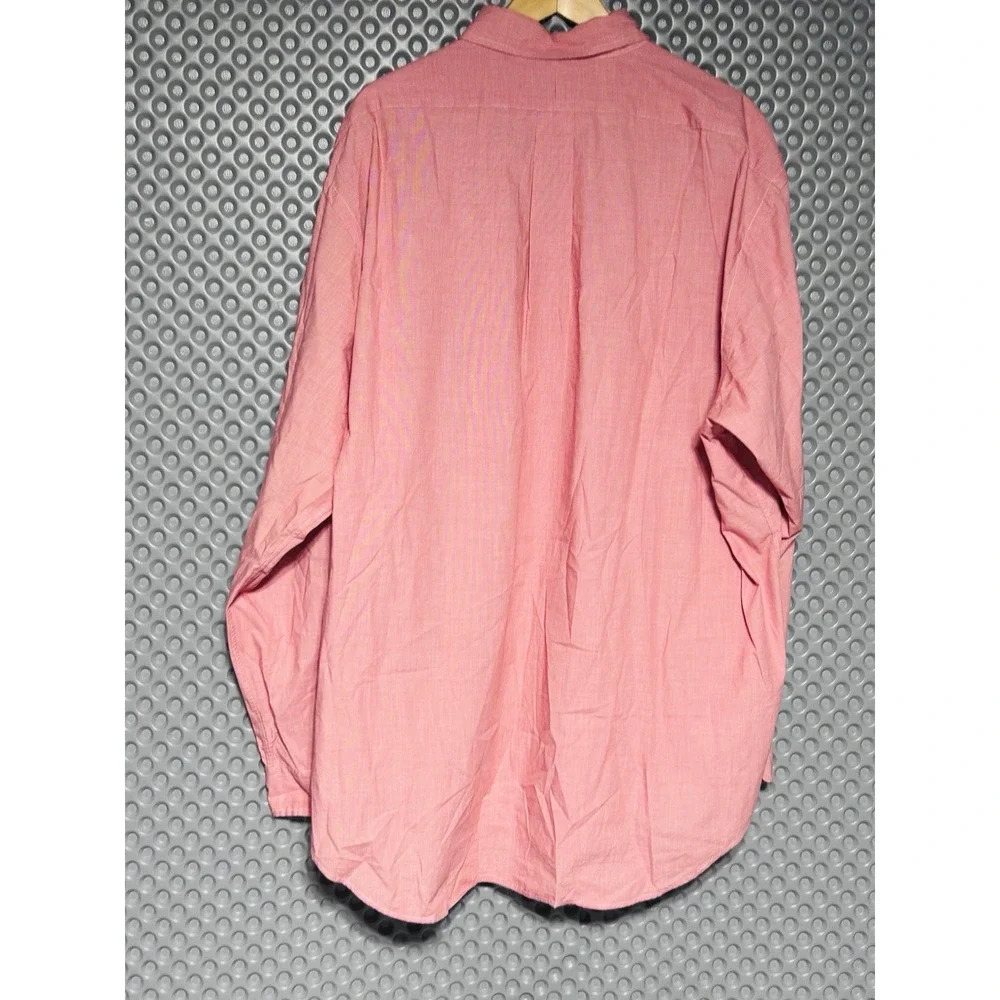 Polo Ralph Lauren Yarmouth Pink Pinpoint Oxford Shirt Mens 18 36/37 2XL VINTAGE